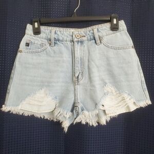 KanCan Blue Distressed Jean Shorts High-Waisted